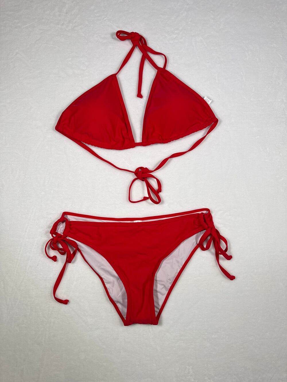 NWOT Red String Bikini with Triangle Top Size Large